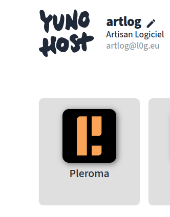 capture partie portail accueil yunohost pour pleroma sur l’instance l0g.eu